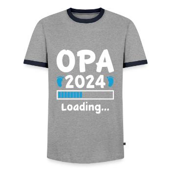 Opa 2024 Loading - Männer Kontrast-T-Shirt - Grau/Navy  - Vorne - AI Model Female 172 light (172cm) & AI Model Male 178 light (178cm)