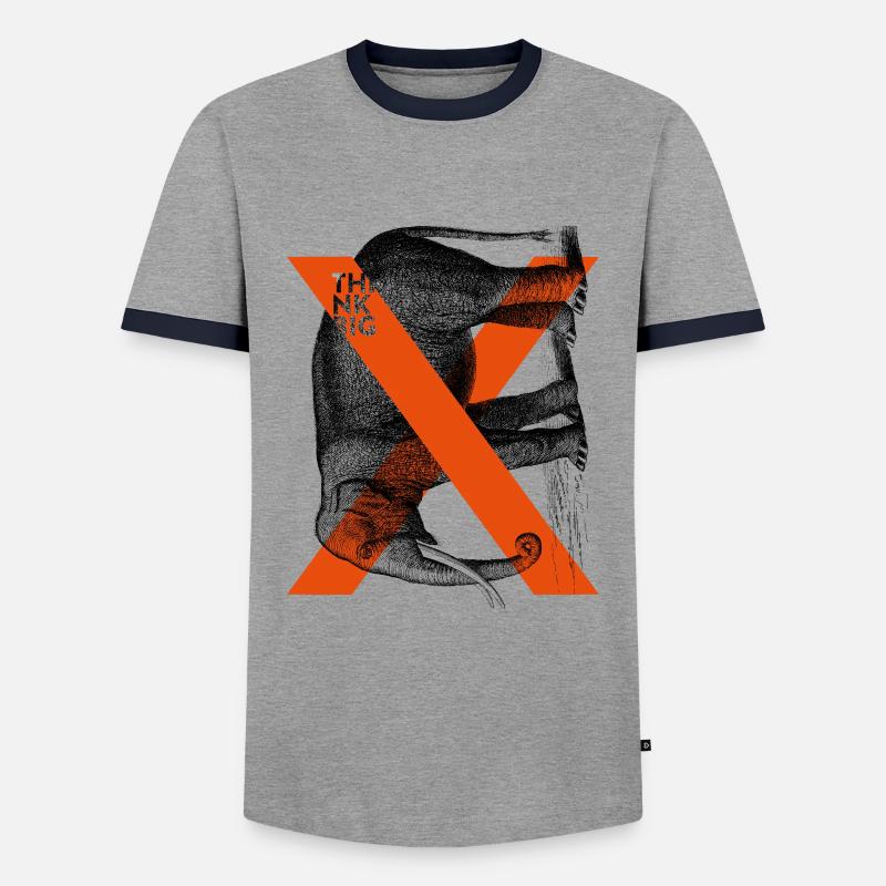 ThinkBick FIF5 - Männer Kontrast-T-Shirt - Grau/Navy 