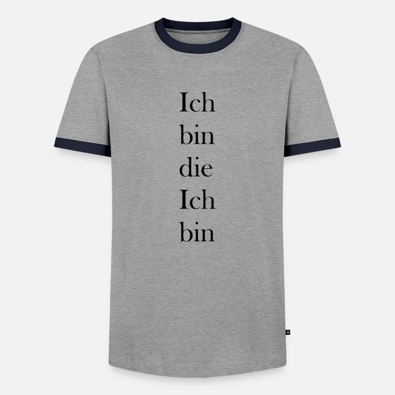 Ich bin die Ich bin - Männer Kontrast-T-Shirt - Grau/Navy