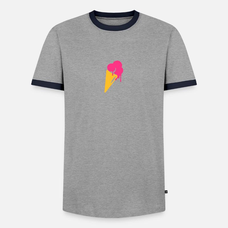 eis, Eiskrem, waffel, Sommer - Männer Kontrast-T-Shirt - Grau/Navy 
