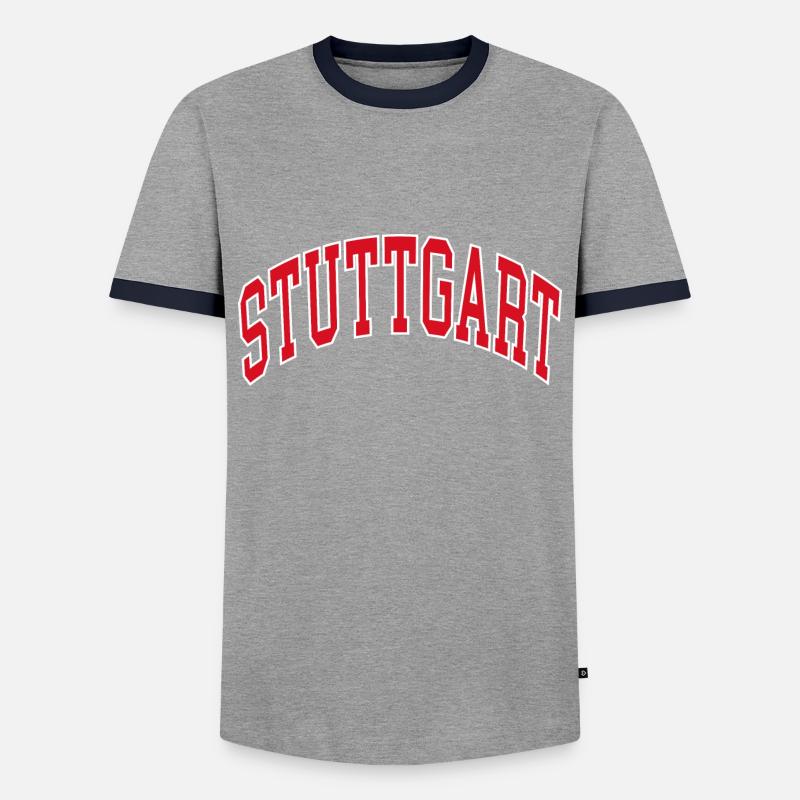 Stuttgart - Männer Kontrast-T-Shirt - Grau/Navy 