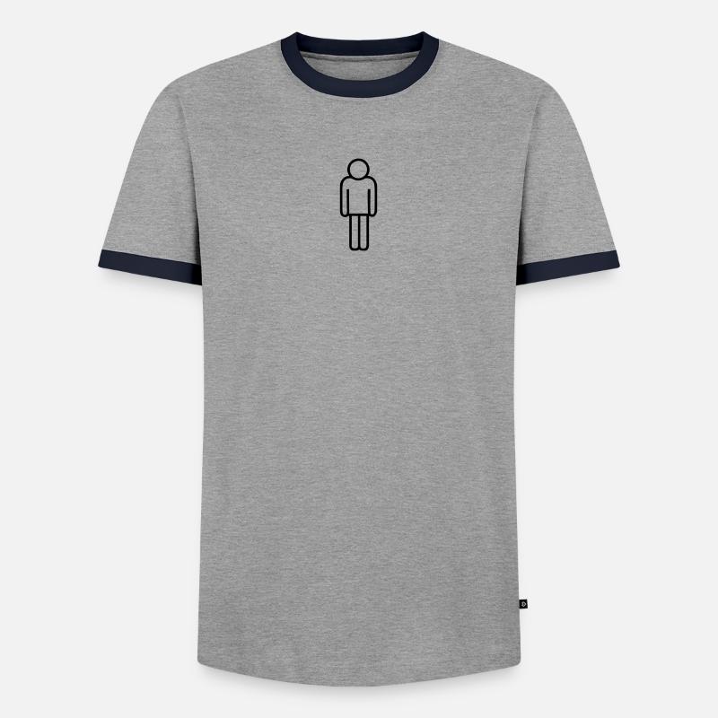 Logo man - Men's Ringer Shirt - grey/navy