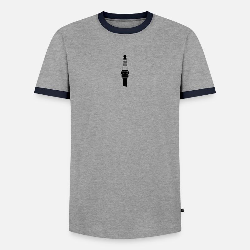 Spark plug - Men's Ringer Shirt - grey/navy 