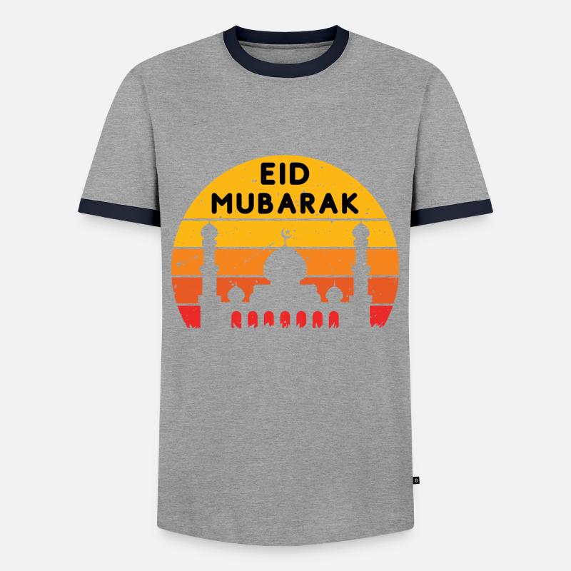 Ramadan Eid Mubarak Sunset - Männer Kontrast-T-Shirt - Grau/Navy
