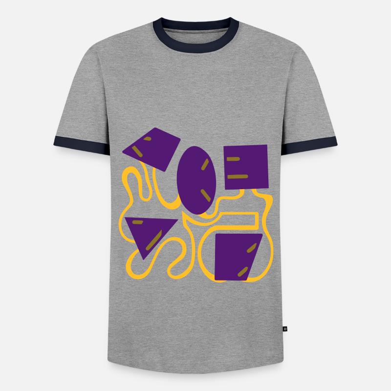 Face — Shape — Character — Temperament - Men's Ringer Shirt - grey/navy 