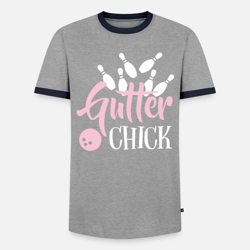 Bowling - Männer Kontrast-T-Shirt - Grau/Navy 