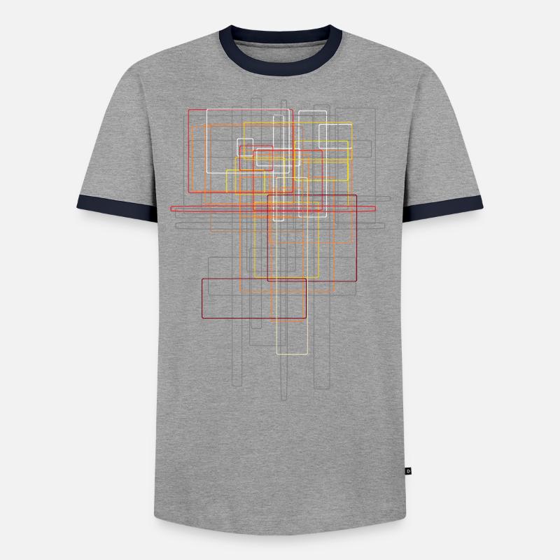 Abstract - Futurism Pattern - Men's Ringer Shirt - grey/navy 