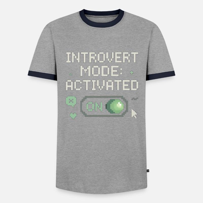 Introverted mode on - Men's Ringer Shirt - grey/navy 