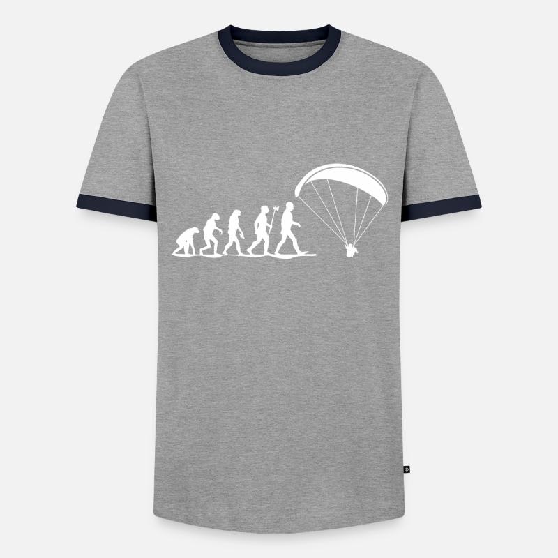 evolution paragliding gleitschirmfliegen - Männer Kontrast-T-Shirt - Grau/Navy 