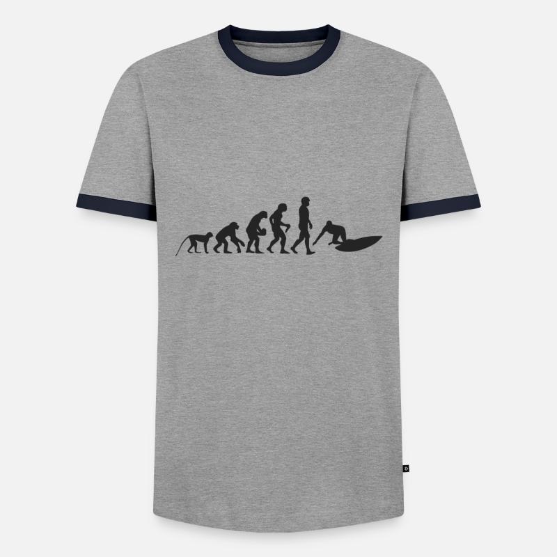 Evolution de surf - T-shirt contrasté Homme - gris/marine