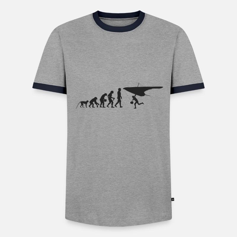 Gleiter Evolution - Männer Kontrast-T-Shirt - Grau/Navy 