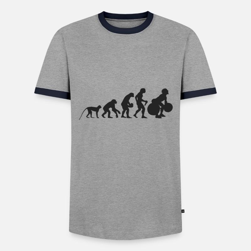 Evolution Gewichtheben - Männer Kontrast-T-Shirt - Grau/Navy