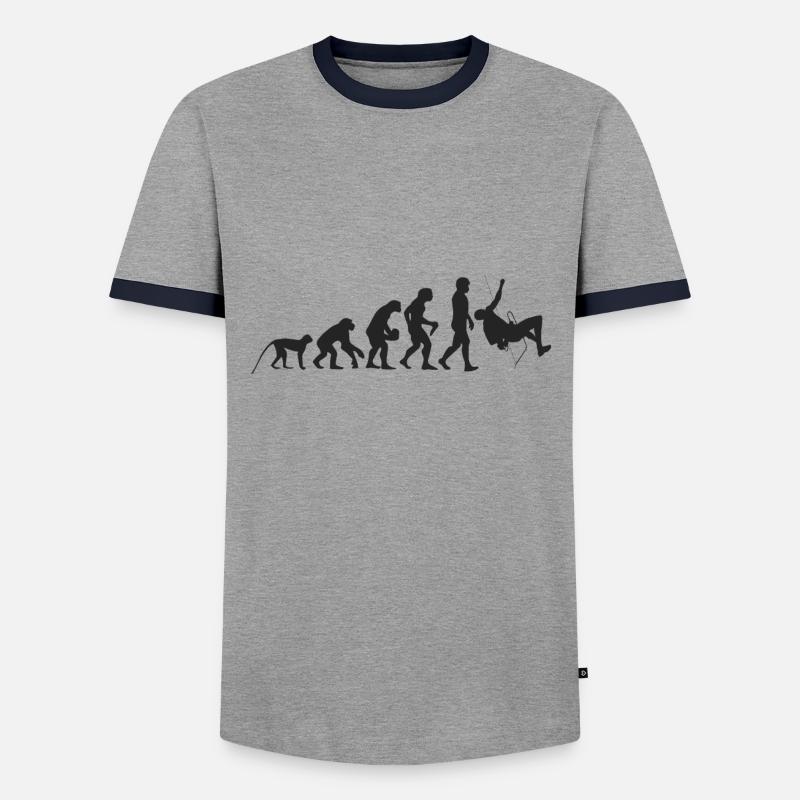 Evolution Klettern - Männer Kontrast-T-Shirt - Grau/Navy 