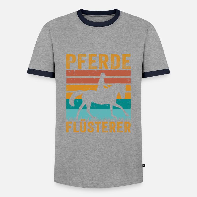 Retro Pferde Flüsterer Pferd - Männer Kontrast-T-Shirt - Grau/Navy 