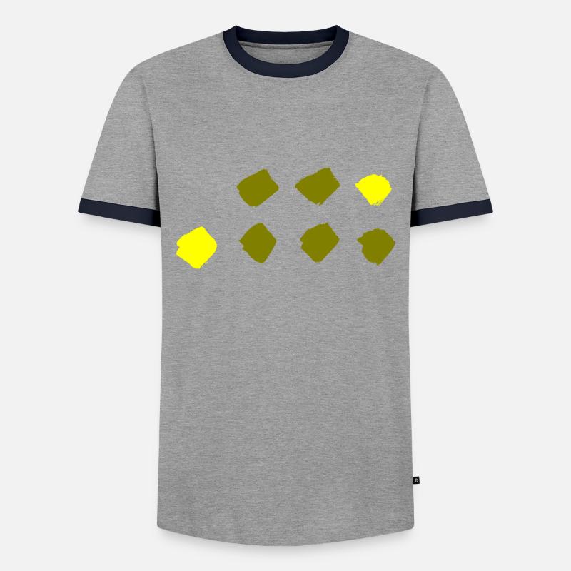 Plaid Pattern - Dots Pattern - Men's Ringer Shirt - grey/navy