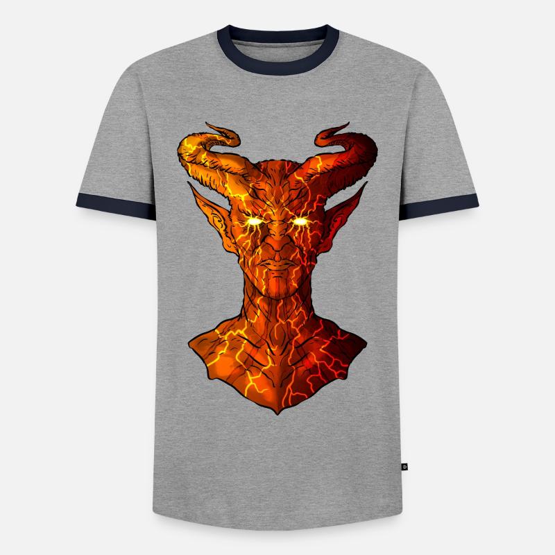 Devil - Men's Ringer Shirt - grey/navy 