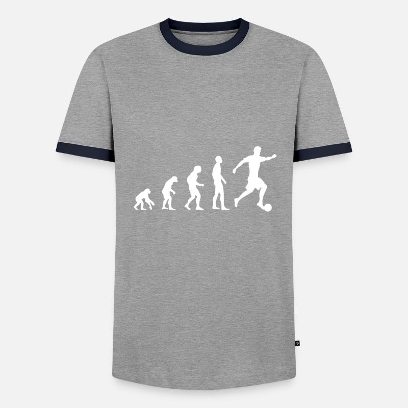 Fussball Evolution - Männer Kontrast-T-Shirt - Grau/Navy 