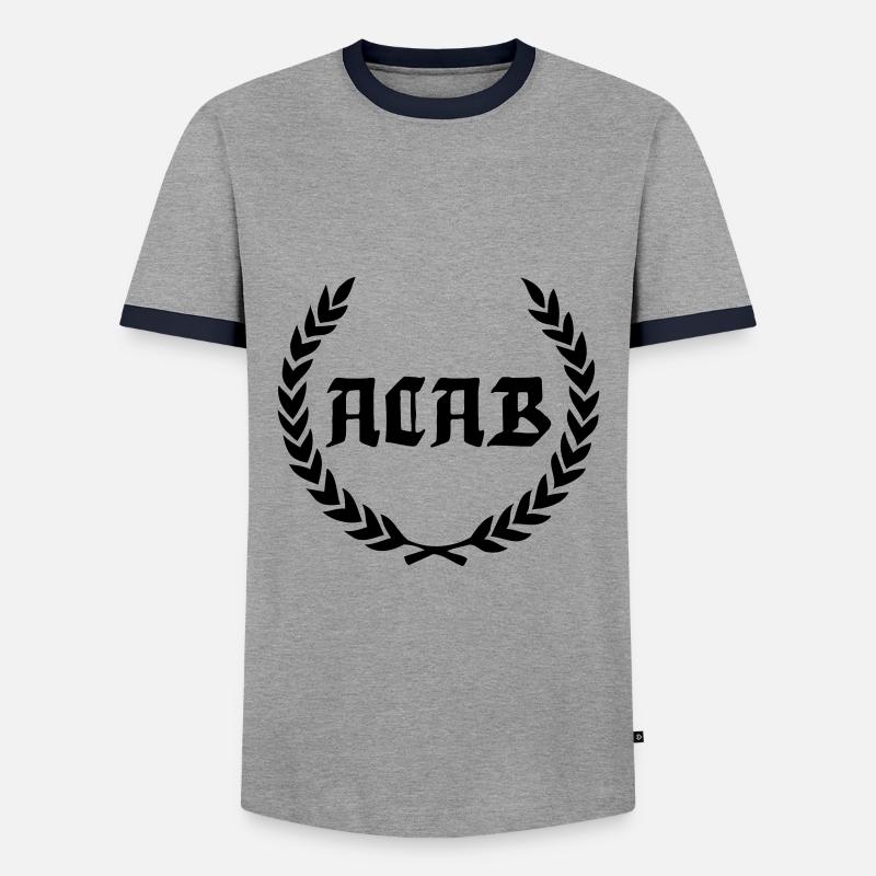 ACAB - Männer Kontrast-T-Shirt - Grau/Navy