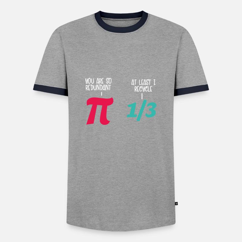 Mathe Spaß Pi - Männer Kontrast-T-Shirt - Grau/Navy 