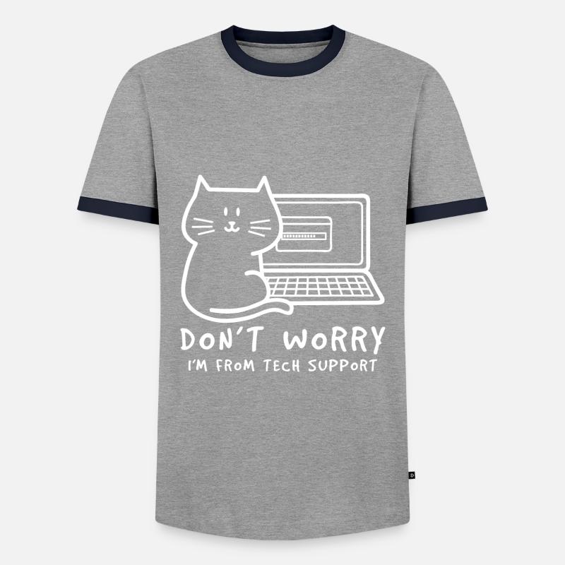 Systemadmin Katze - Männer Kontrast-T-Shirt - Grau/Navy 