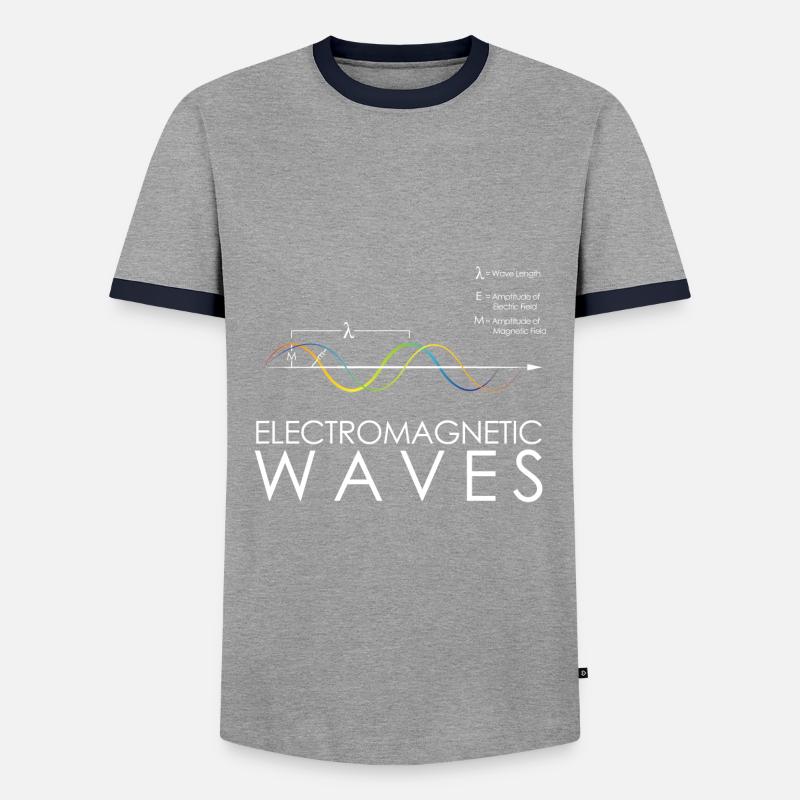 Physics Electromagnetic waves - Men's Ringer Shirt - grey/navy