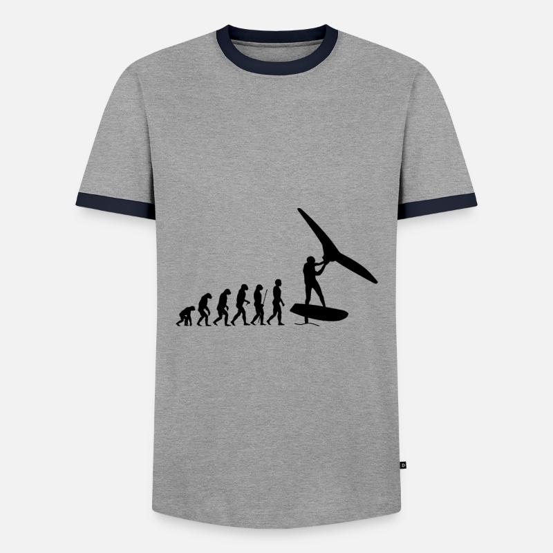 Foilwing evolution - Men's Ringer Shirt - grey/navy