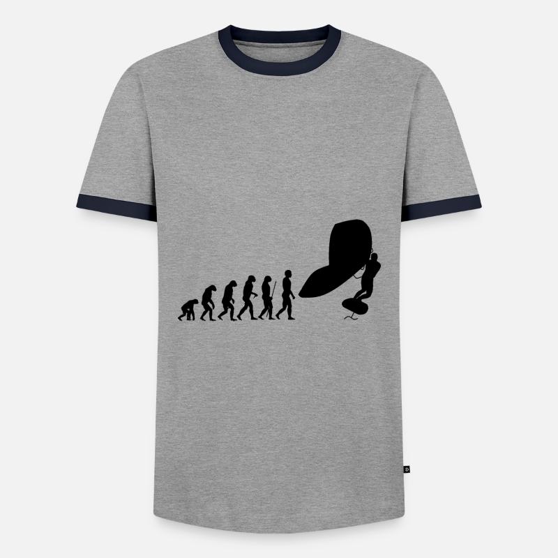 Wingfoil evolution - Men's Ringer Shirt - grey/navy 