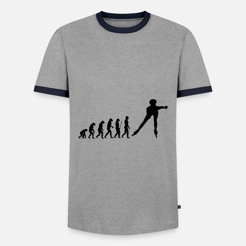 Inline Skater Evolution - Männer Kontrast-T-Shirt - Grau/Navy 