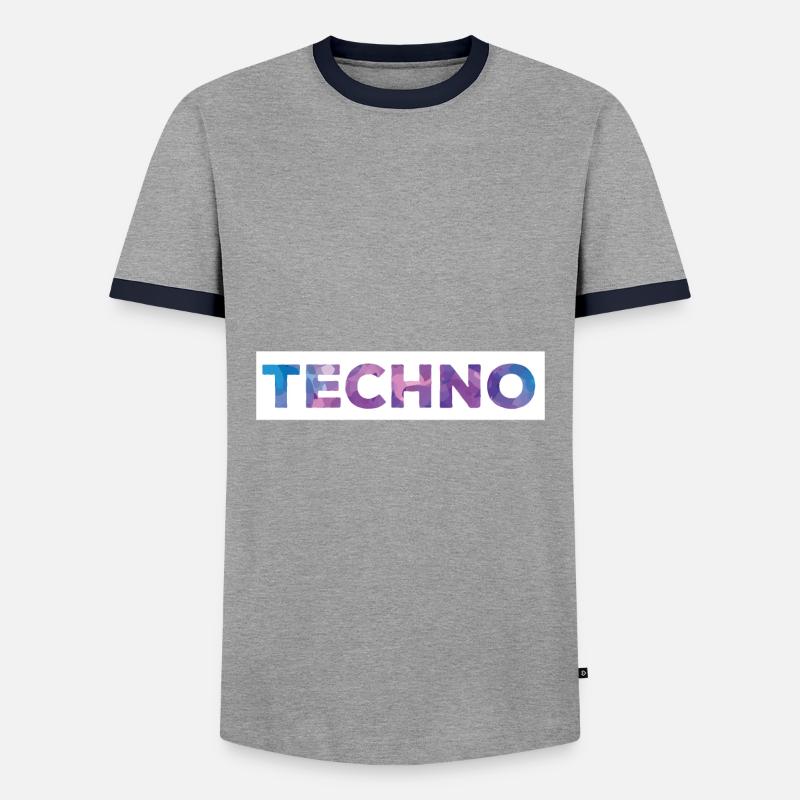 Techno - Männer Kontrast-T-Shirt - Grau/Navy 