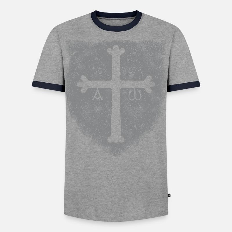 Asturien GRAU - Männer Kontrast-T-Shirt - Grau/Navy 
