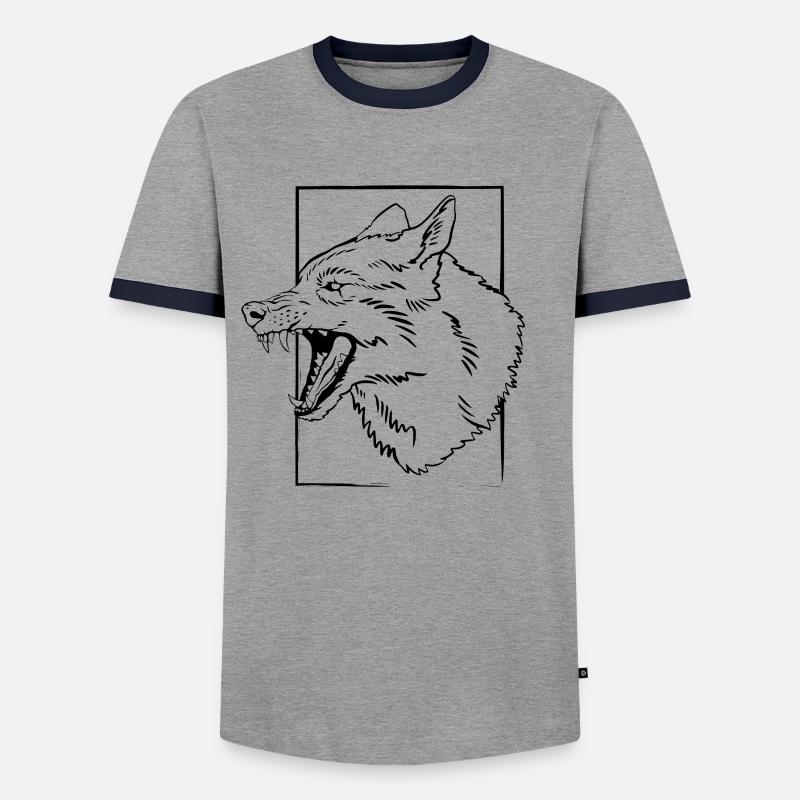 Wikinger Wolf - Kriegergeist - Männer Kontrast-T-Shirt - Grau/Navy 