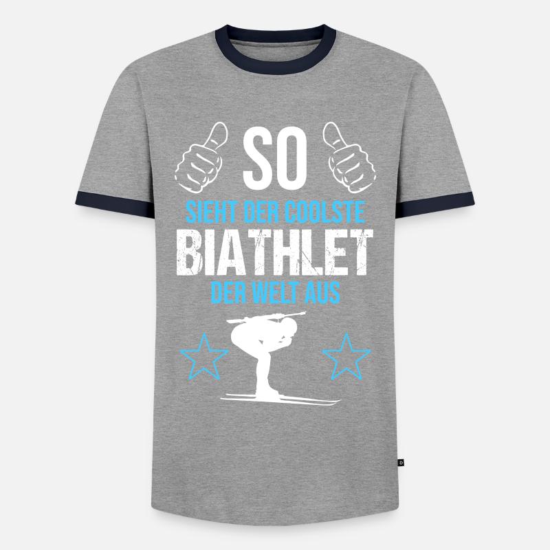 Weltbester Biathlet – Coolness Pur - Männer Kontrast-T-Shirt - Grau/Navy