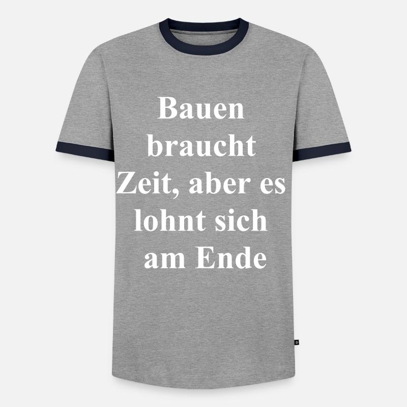 Construction Worker Gift - Men's Ringer Shirt - grey/navy