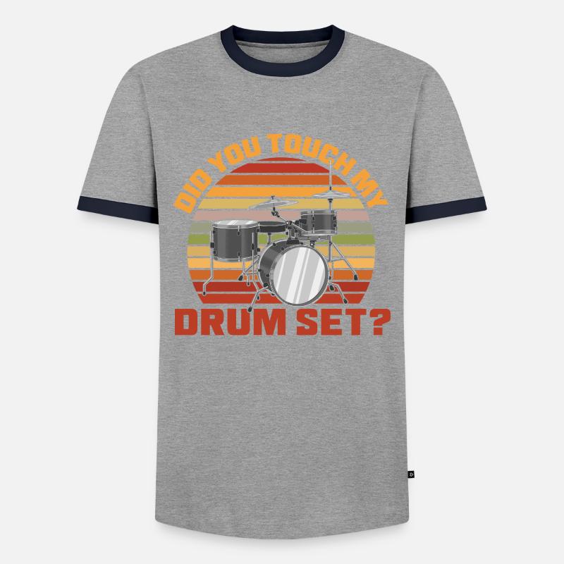 Drums Drummer Gift - Men's Ringer Shirt - grey/navy