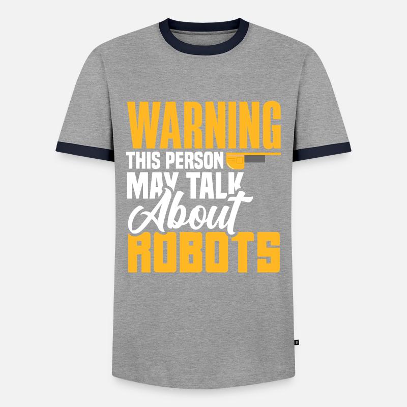 Programmeur de robots robotiques - T-shirt contrasté Homme - gris/marine 