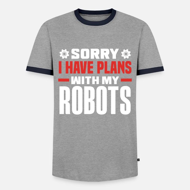 Programmeur de robots robotiques - T-shirt contrasté Homme - gris/marine 