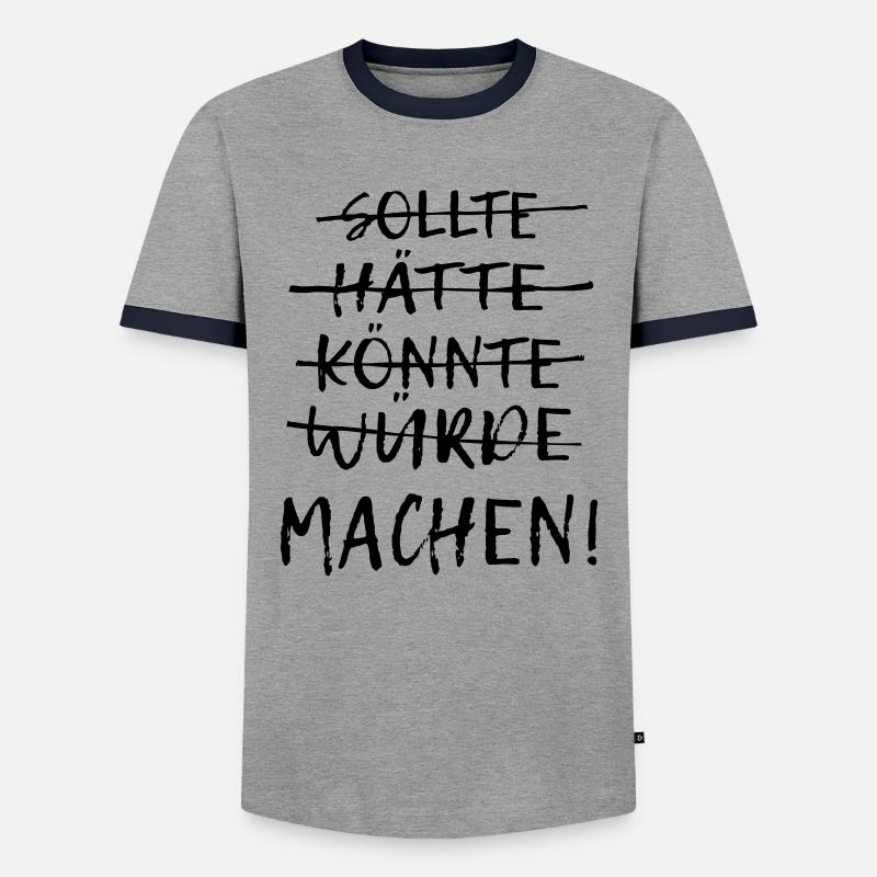 Einfach machen! - Männer Kontrast-T-Shirt - Grau/Navy 