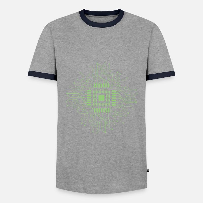 Mikrocontroller Elektronik - Männer Kontrast-T-Shirt - Grau/Navy