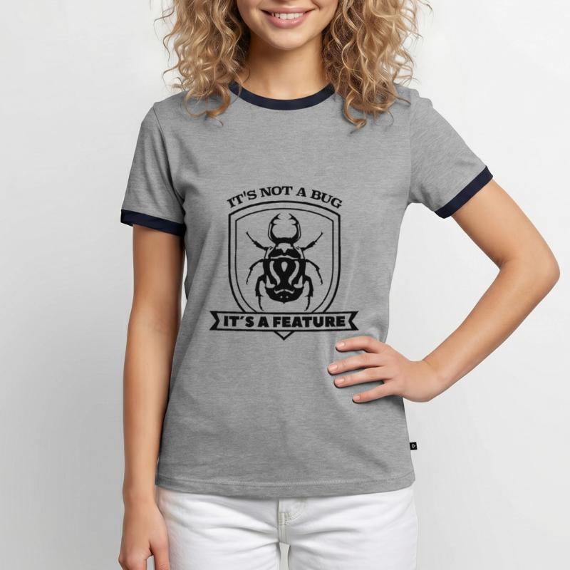 it not a bug it´s a feature Spruch Sprüche code Männer Kontrast-T-Shirt