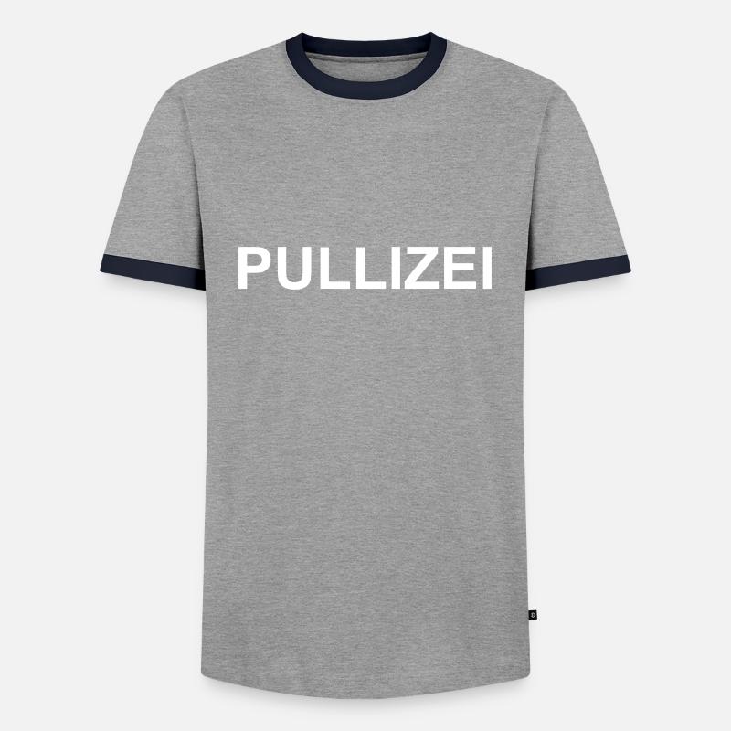 pullizei - Männer Kontrast-T-Shirt - Grau/Navy 