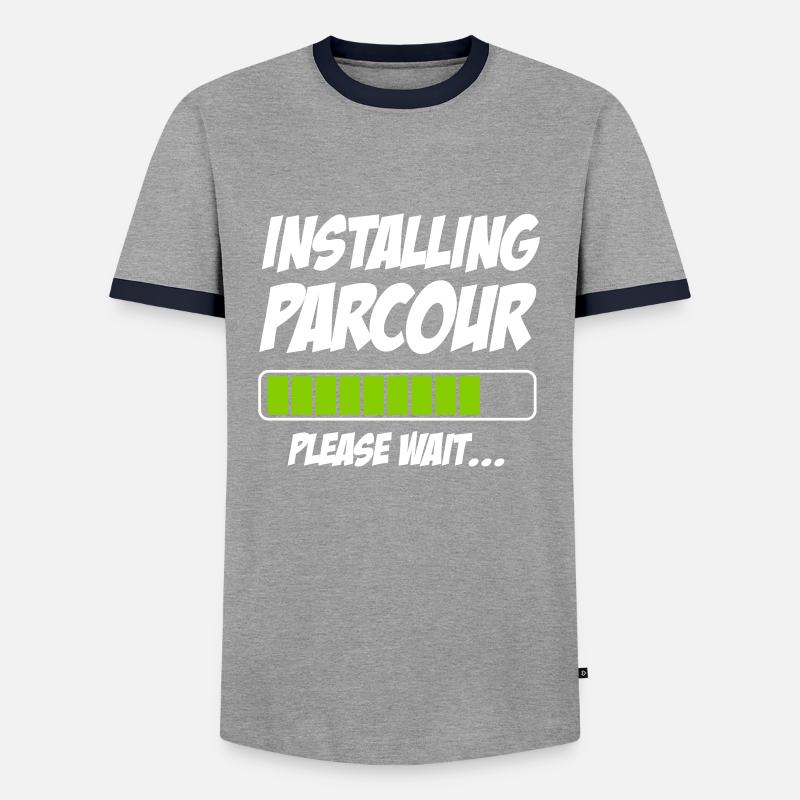 Installing - Männer Kontrast-T-Shirt - Grau/Navy 