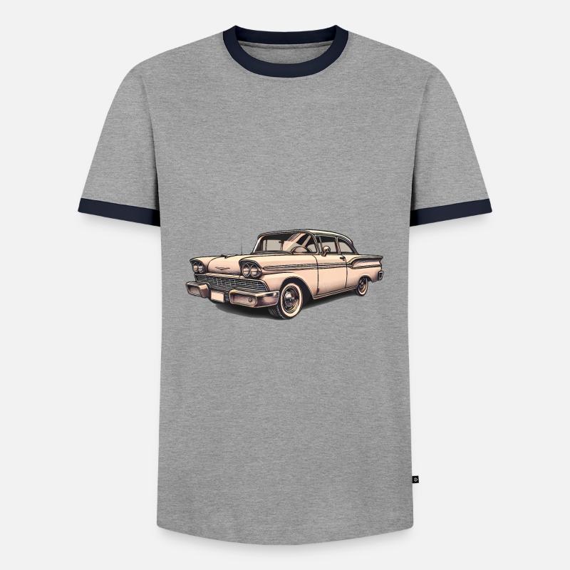 Oldtimer Oldtimer Illustration - Männer Kontrast-T-Shirt - Grau/Navy 