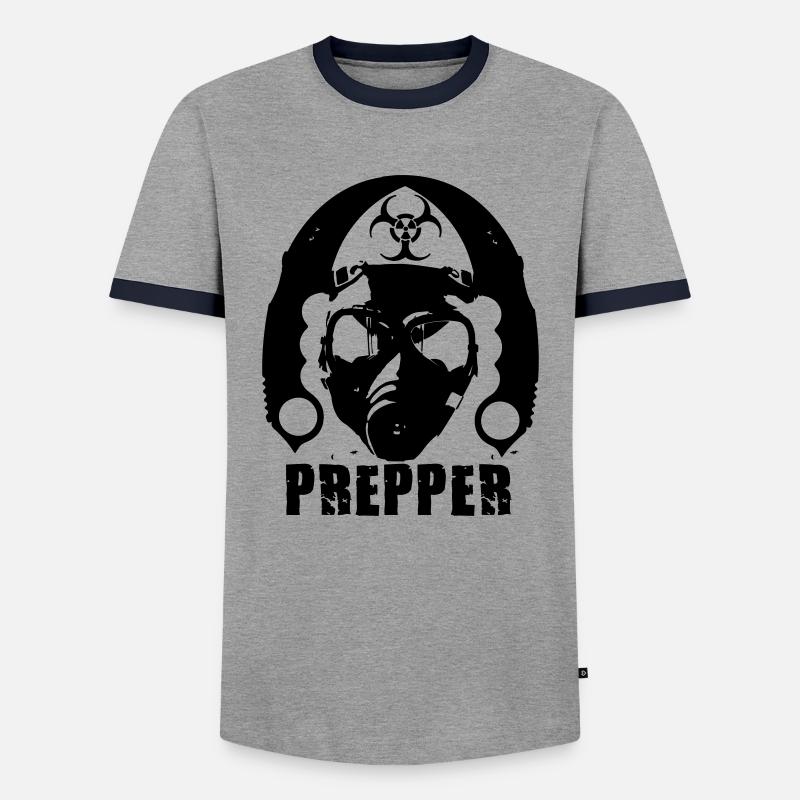 PREPPER - Männer Kontrast-T-Shirt - Grau/Navy 