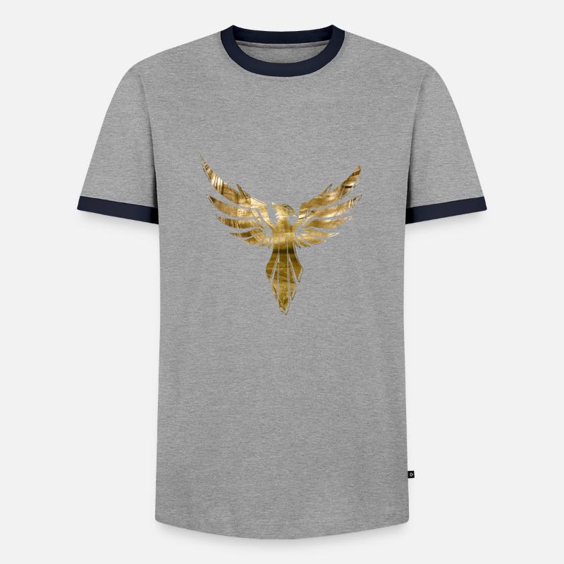 Phoenix,Bird,Graffiti,Gold - Men's Ringer Shirt - grey/navy 