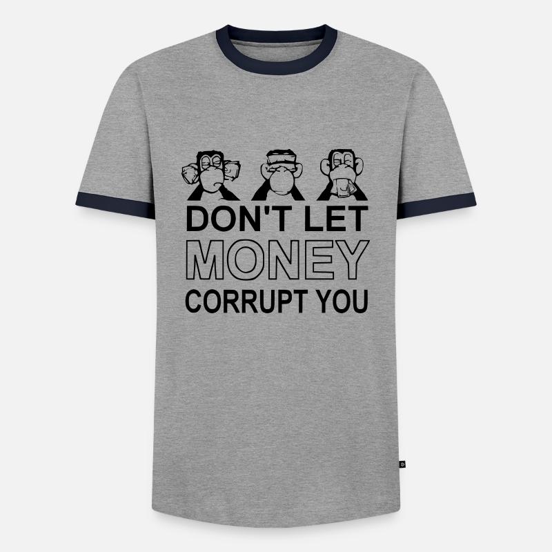 Affe/Monkey - Männer Kontrast-T-Shirt - Grau/Navy