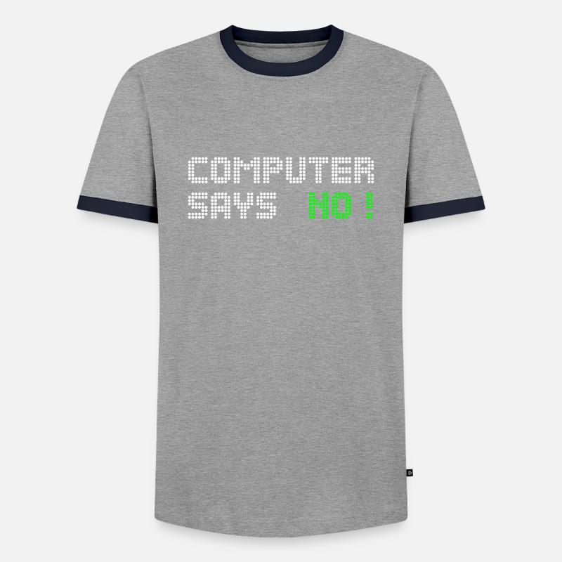 computer says no - Men's Ringer Shirt - grey/navy 
