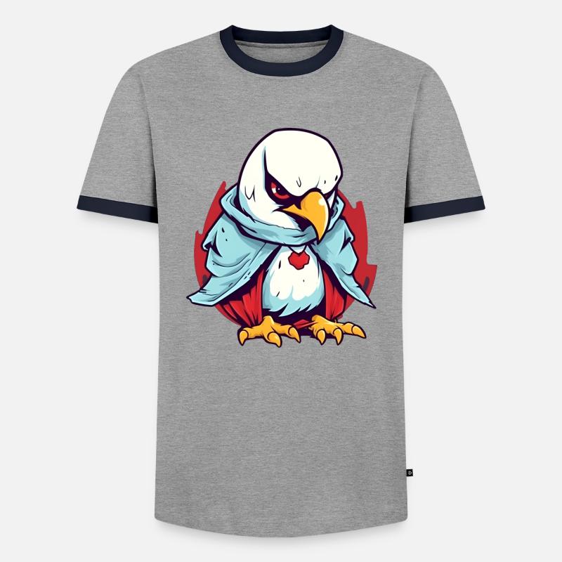 Chicken Vampire - Men's Ringer Shirt - grey/navy 