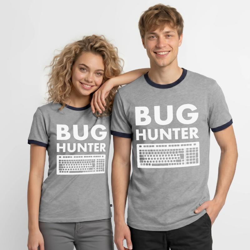 Programmer hacker computer scientist bug hunter Men's Ringer Shirt