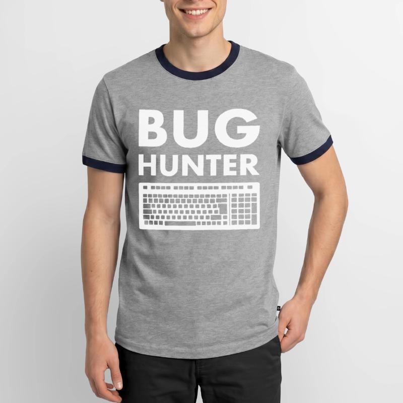 Programmer hacker computer scientist bug hunter Men's Ringer Shirt