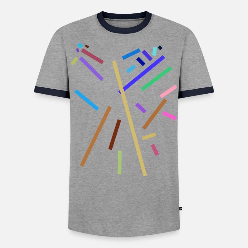 Minimal strokes pattern - Men's Ringer Shirt - grey/navy 